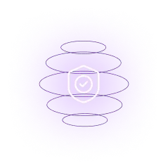 Secure and efficient Shopify checkout page building by Vasta, symbolized by a purple spiral with a check emblem for eCommerce.