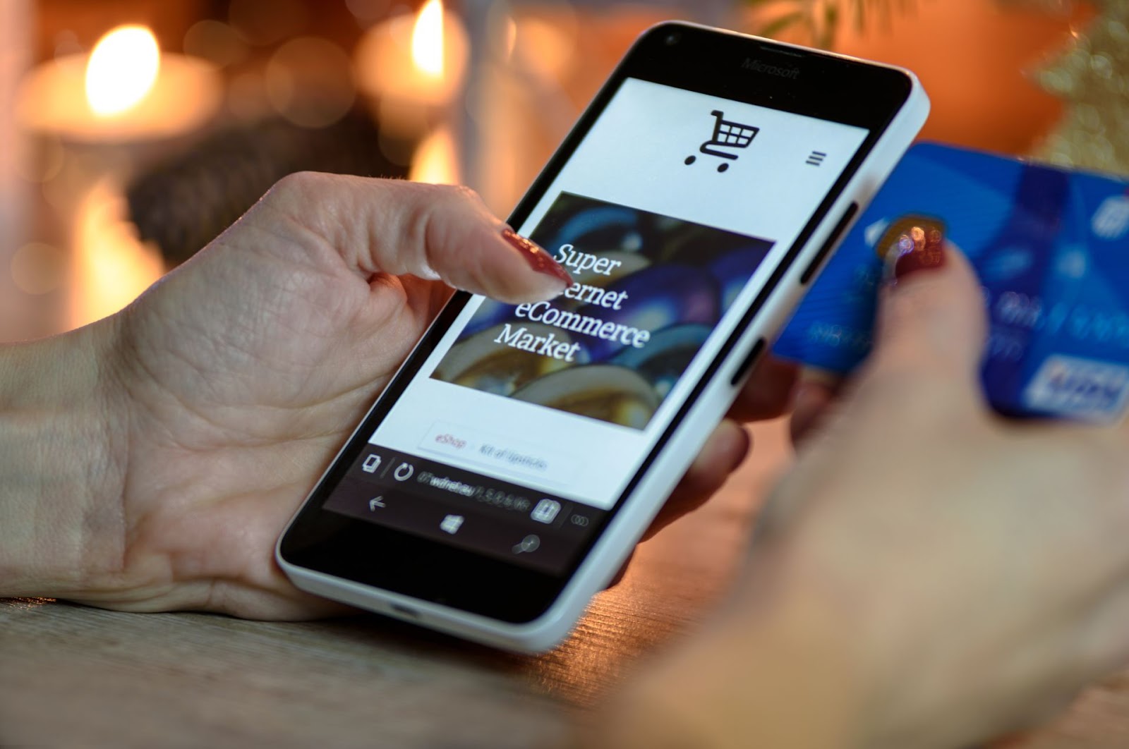 User shopping on a online store via smartphone, showcasing the importance of mobile optimization for eCommerce conversions.